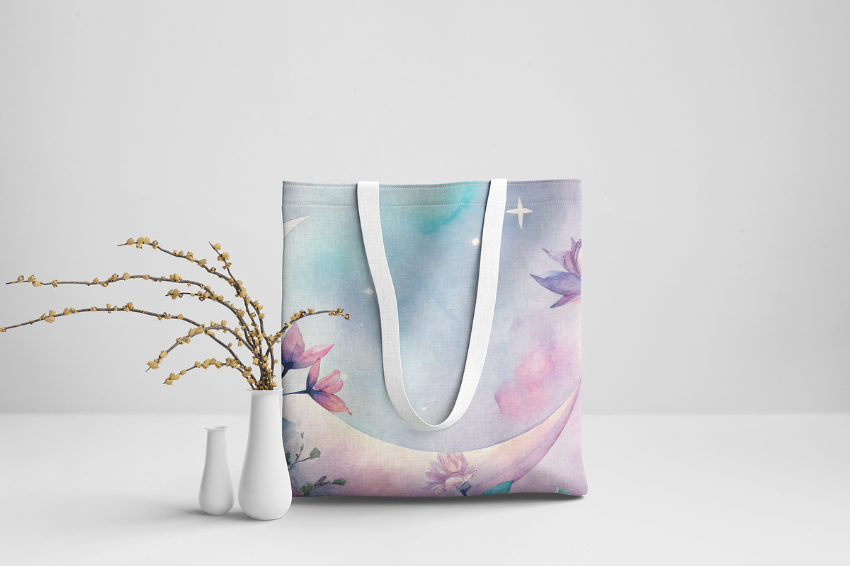 Floral Crescent Moon, a Background Graphic by Curve Design (Photo 4 of 7)