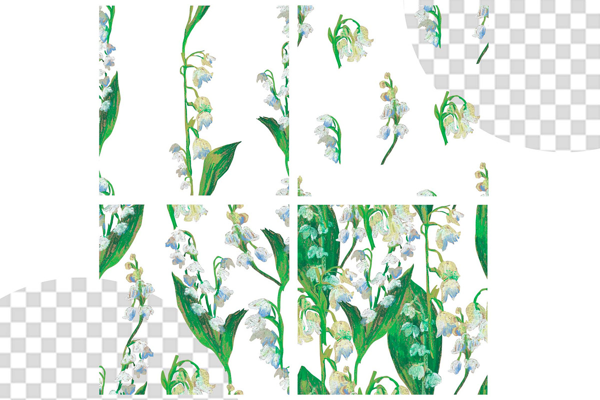 Lily of the Valley Crayons  Seamless, a Pattern Graphic by Lucyinyourheart (Photo 3 of 10)