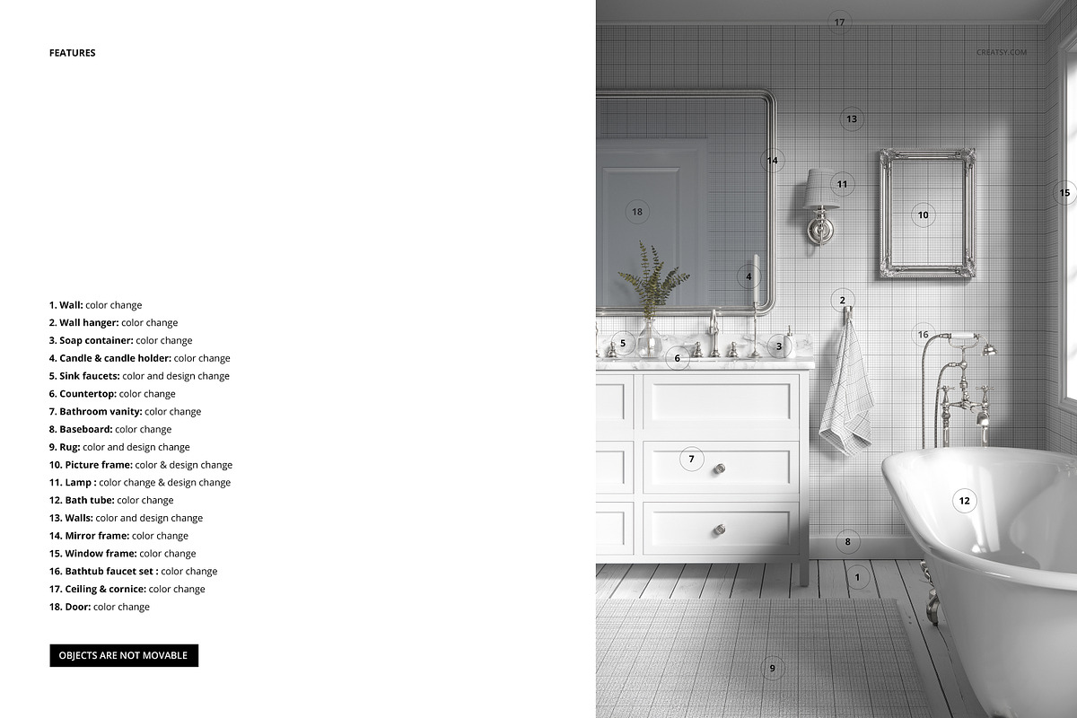 Victorian Bathroom Wallpaper Mockup, a Household Mockup by creatsy5 (Photo 3 of 6)