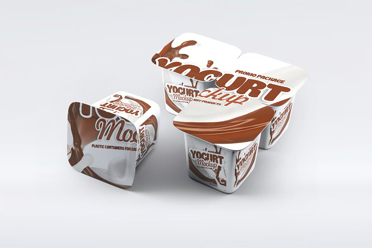 Plastic Container for Yogurt Mockup, a Packaging Mockup by Hubzway (Photo 2 of 9)