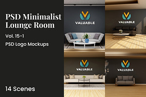 PSD Minimalist Lounge Wall Mockup, a Product Mockup by Ayy