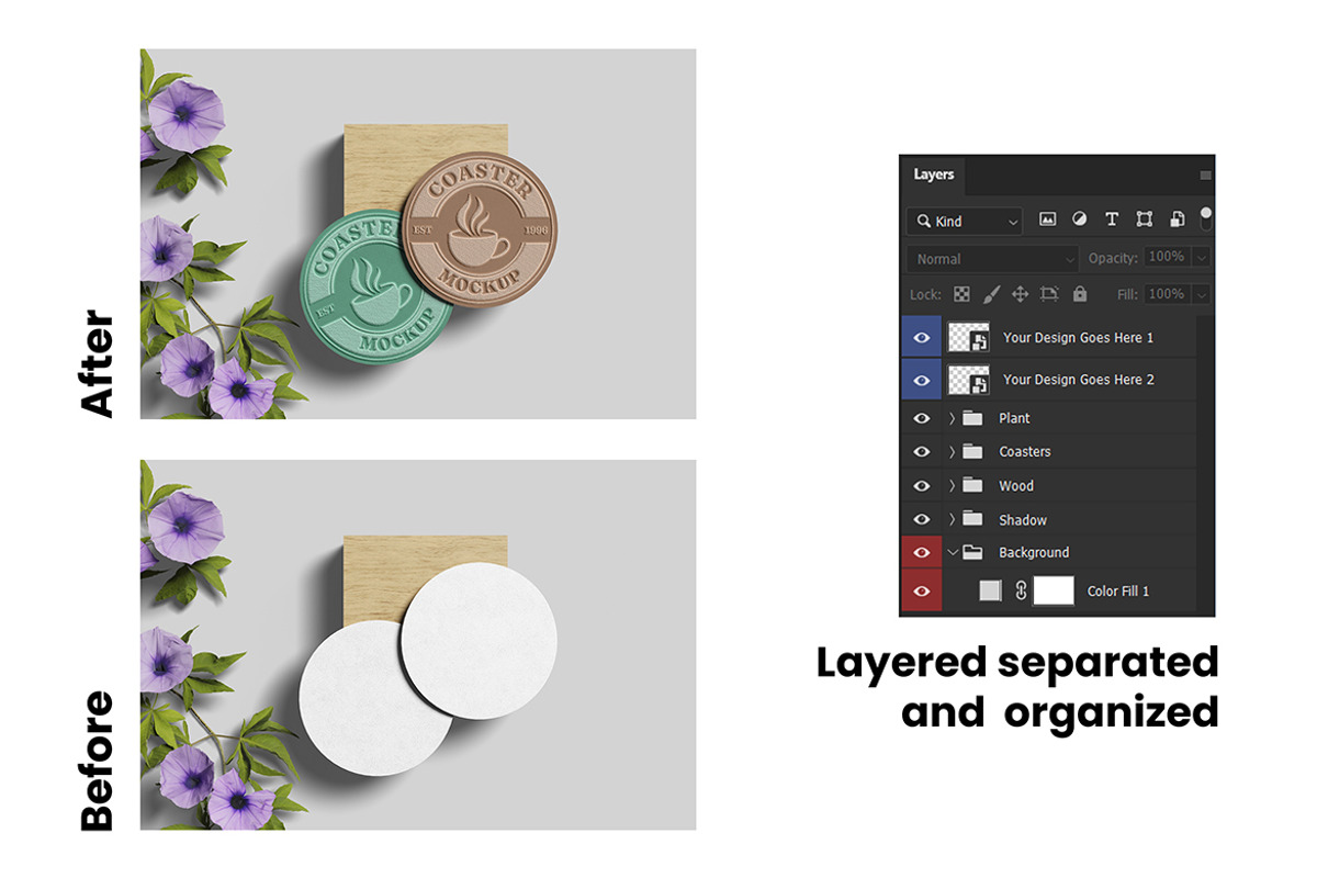 Clean Coaster Branding Mockup, an Advertising Mockup by My Code Std (Photo 6 of 6)