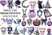 Pastel Goth Halloween Clipart, an Illustration by CraftArtStudio (Thumbnail 1 of 6)