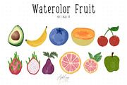 Watercolor Fruit with & without Face, a Food Illustration by Ashley Katrina (Thumbnail 3 of 10)