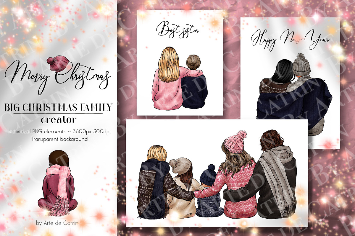 Big Christmas Family Creator, a Decorative Illustration by ArtedeCatrin (Photo 1 of 10)