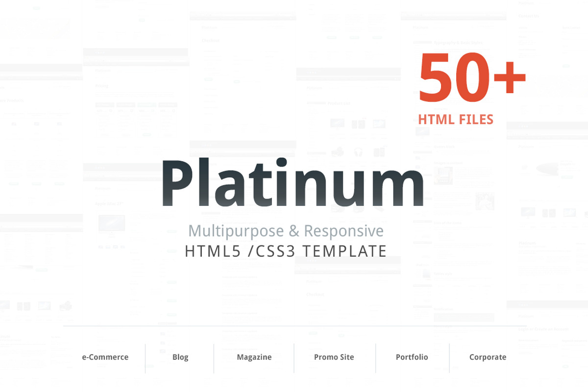 Platinum – Responsive HTML template, a HTML Template by Amber Graphics