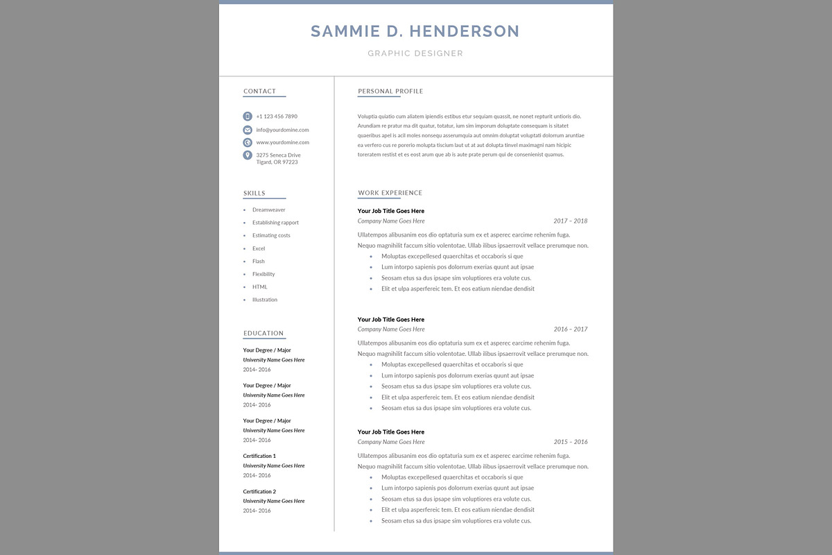 Professional Resume Template, a Resume Template by Advaita Printables (Photo 5 of 6)