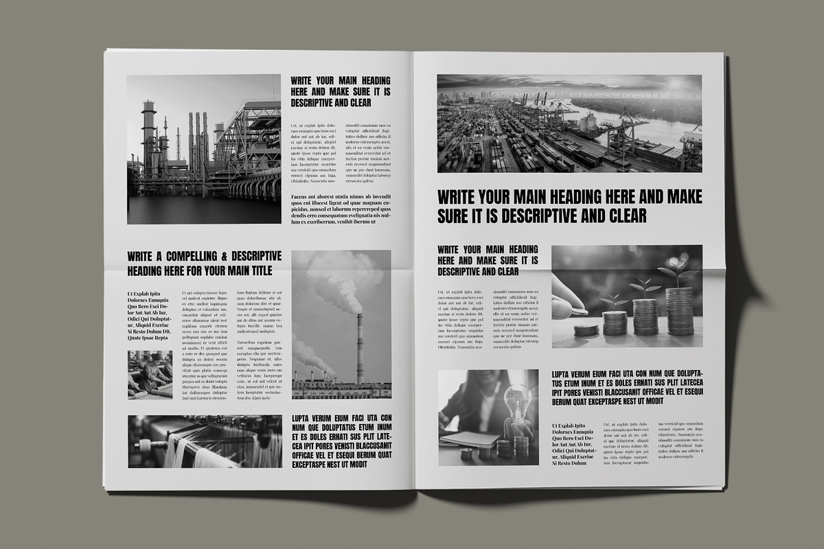 Modern Black and White Newspaper, a Stationery Template by MightyDesign (Photo 3 of 8)