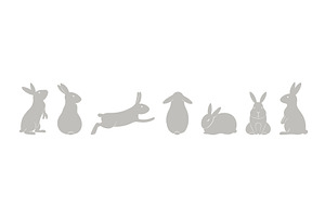 Cute Easter bunnies horizontal, an Animal Illustration by sceptical cactus
