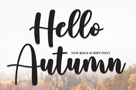 Hello Autumn | Script Font, a Script Font by Scratchones