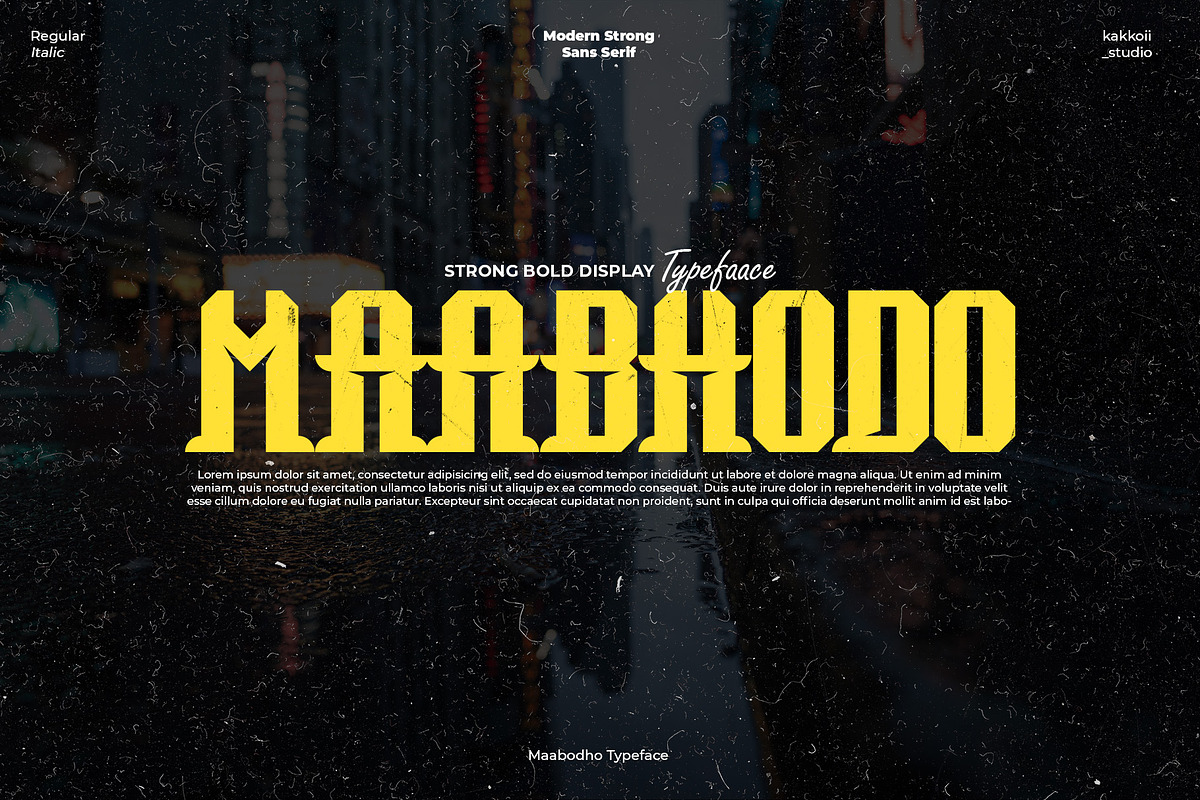 Maabhodo a Strong Bold Display Font, a Font by kkgp_works (Photo 1 of 5)