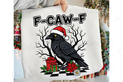 Christmas F-Caw-F, Funny Crow PNG, an Illustration by OK Design (Thumbnail 2 of 4)