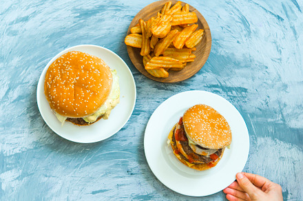 Street food The beef cutlet burgers. Food delivery., a Food & Drink Photo by DalaiFood