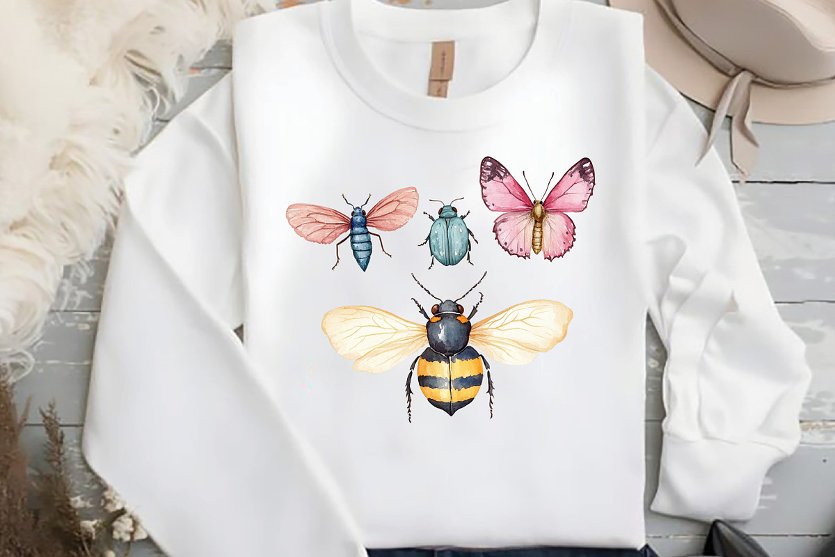 Watercolor Bugs Sublimation Clipart, an Illustration by DreamCafeArt (Photo 4 of 7)