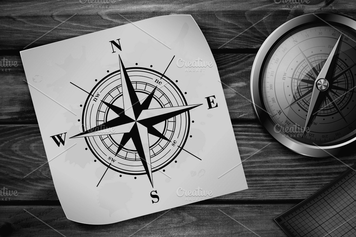 Vector Set of Compass Roses, an Object Illustration by MSA-Graphics (Photo 5 of 5)