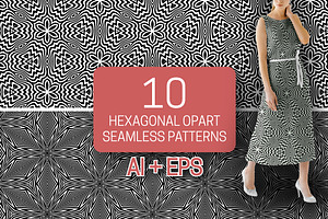 Hexagonal Opart Patterns