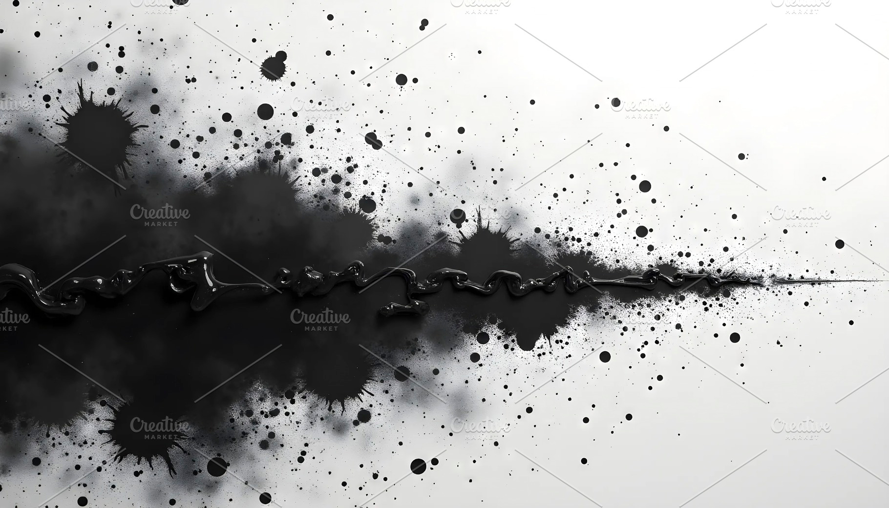 Monochrome Black and White Ink Splas, a Photo by LOGOCREATIVE