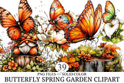 Butterfly Spring Garden Clipart, an Illustration by designcity5 (Thumbnail 1 of 5)