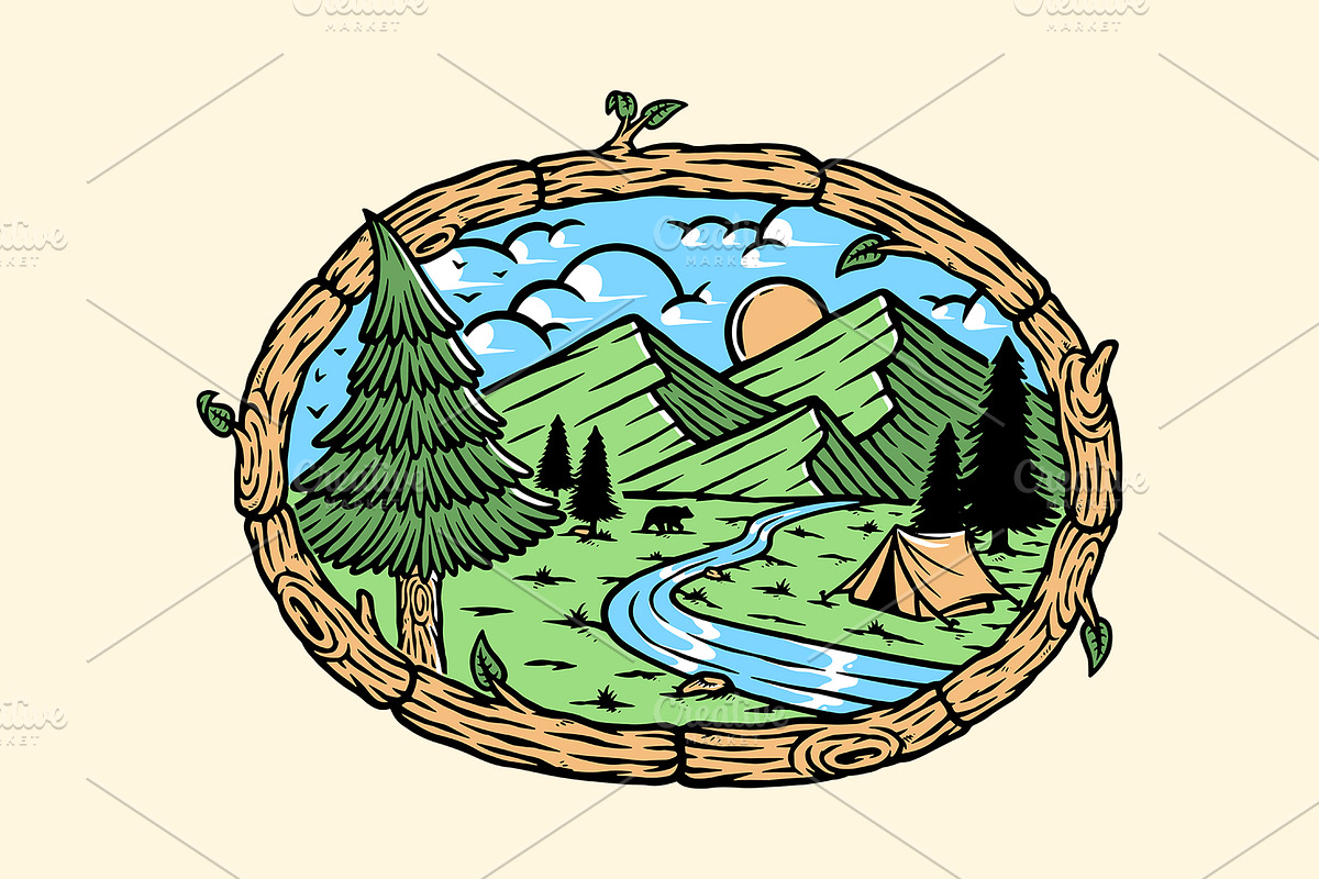 mountain view in the morning, a Seasonal Illustration by gunaonedesign (Photo 1 of 5)