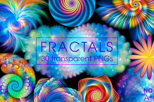 Fantasy Fractals - transparent PNGs