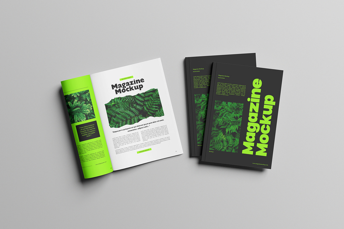 Realistic Magazine Mockup Set, a Books & Magazine Mockup by AKMAL STUDIO (Photo 2 of 5)