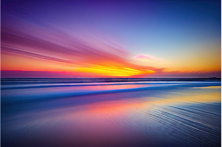 panning shot of a colorful sunrise, a Nature Photo by Sergey Kotenev