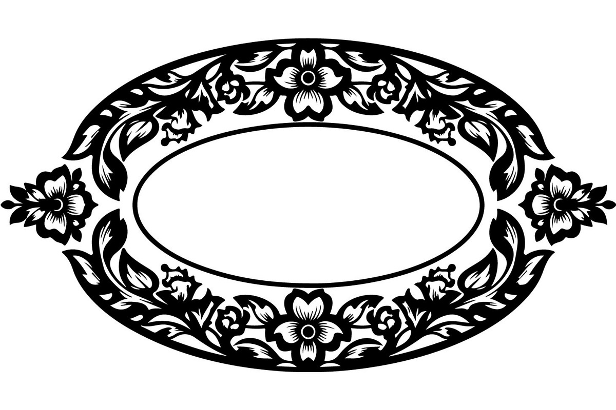 Black Floral Wreath Frame Set, an Illustration by Designer_Momina (Photo 18 of 20)