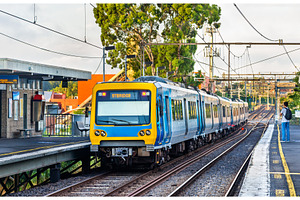 Melbourne Metro Train at Victoria Park station, Australia, a Transportation Photo by Leonid Andronov