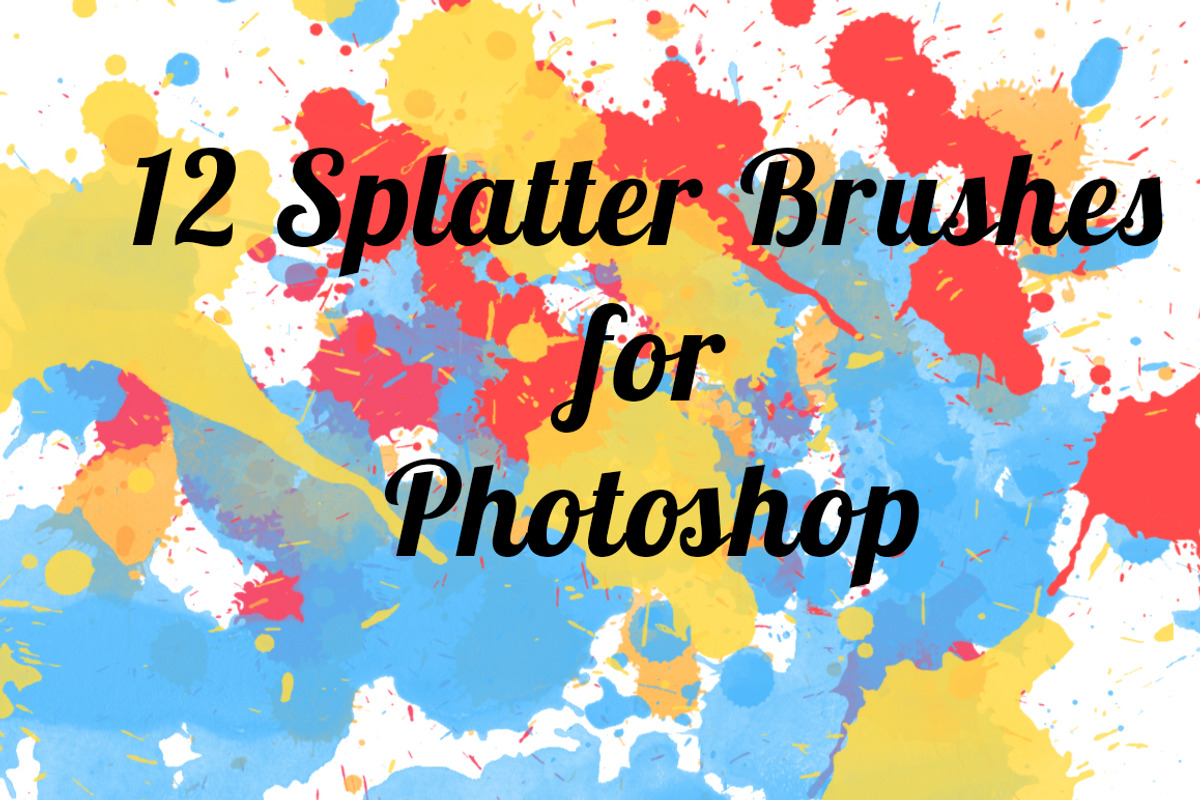 12 Color Splatter Photoshop brushes, a Brush Add-On by PeoGeo Creative (Photo 1 of 15)