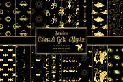 Celestial Gold Mystic Digital Paper, an Illustration by Digital Curio (Thumbnail 1 of 7)