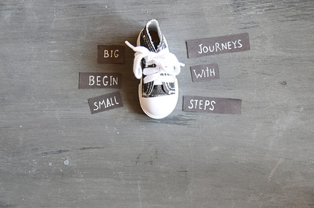 Big journeys begin with small steps, a Business Photo by Markgraf