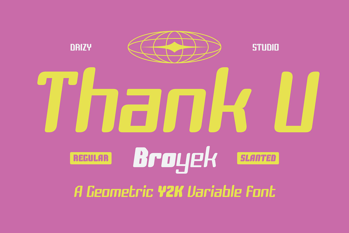 Broyek – Geometric Y2K Variable Font, a Sans Serif Font by Drizy (Photo 10 of 10)