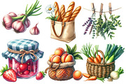 Watercolor Farmers Market Clipart, an Illustration by Designworld (Thumbnail 3 of 6)