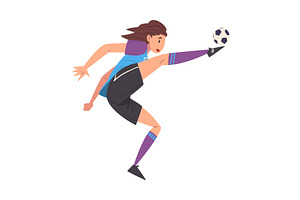 Girl Playing Soccer, Female, a Sport Illustration by TopVectors