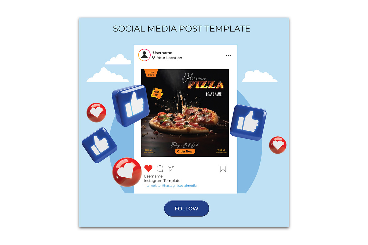 Pizza Shop Flyer Design, a Flyer Template by YUDesignStore (Photo 4 of 6)