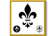 Black royal lily on a white, an Outline Icon by RODINA (Thumbnail 2 of 3)