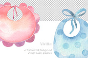 Newborn watercolor set, boy or girl, an Illustration by Vivitta (Thumbnail 5 of 5)
