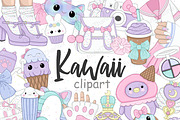 Kawaii Clipart Bundle, an Object Illustration by GlamArtZhanna (Thumbnail 1 of 5)