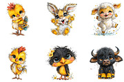 Whimsical Funny Animal Clipart, a Seasonal Illustration by CreationArt (Thumbnail 5 of 5)
