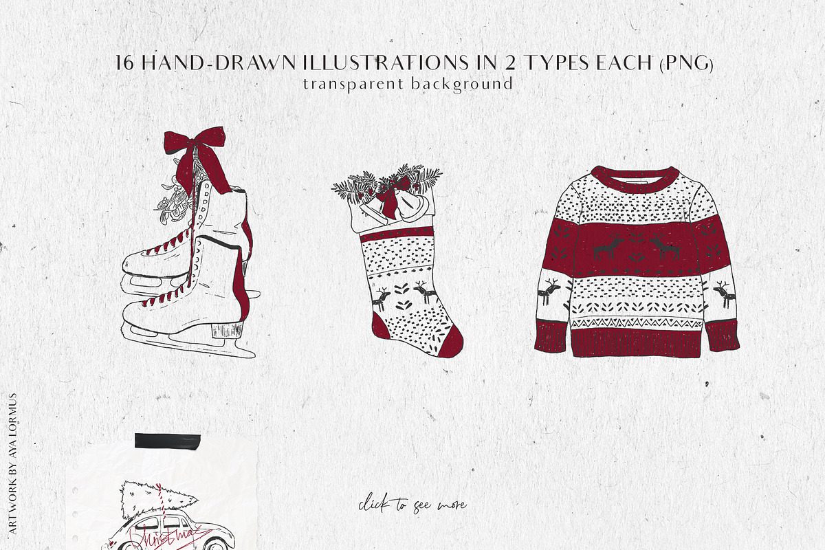 Minimalist Christmas clipart, a Seasonal Illustration by AyaLormus (Photo 4 of 7)