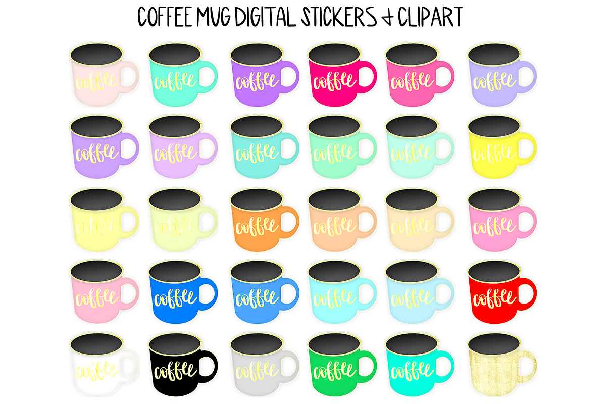 Coffee Mug Clip Art, an Illustration by Nap Time Design Co.