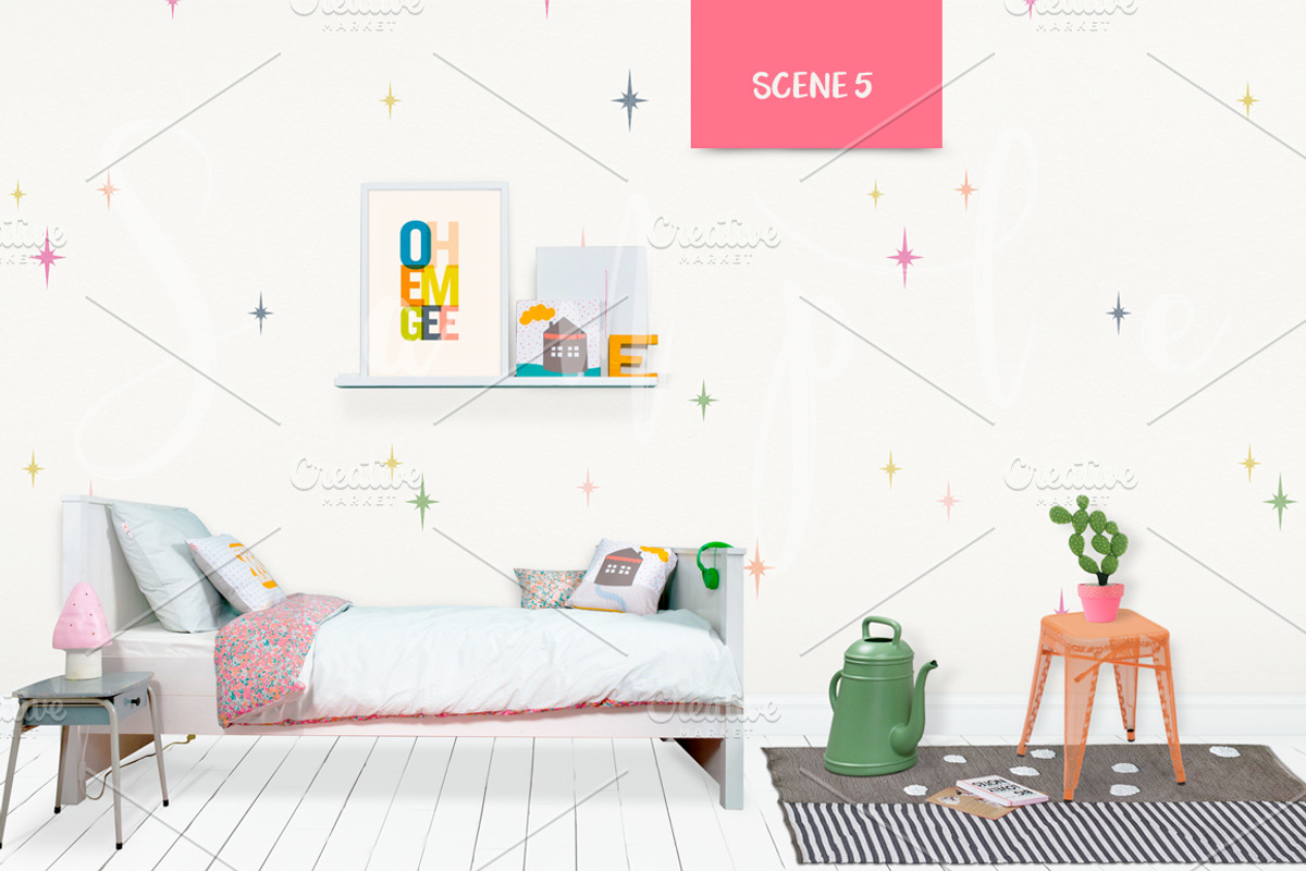 Kids Room Wall/Frame Mock Up 5, a Print Template by Whimsicality (Photo 2 of 4)
