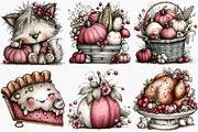 Whimsical Thanksgiving Clipart, an Illustration by Canvas Craft (Thumbnail 3 of 7)