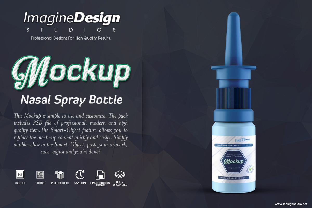 Nasal Spray Bottle Mockup, a Packaging Mockup by idesignstudio (Photo 2 of 6)