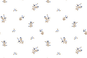 Ditsy Blue Florals Pattern Set