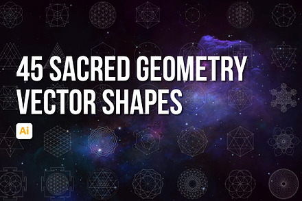 45 Sacred Geometry Vectors, an Object Graphic by Loudoun Design Co.
