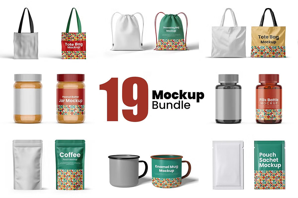 19 Mockup Bundles, a Packaging Mockup by Mockupfit (Photo 1 of 2)