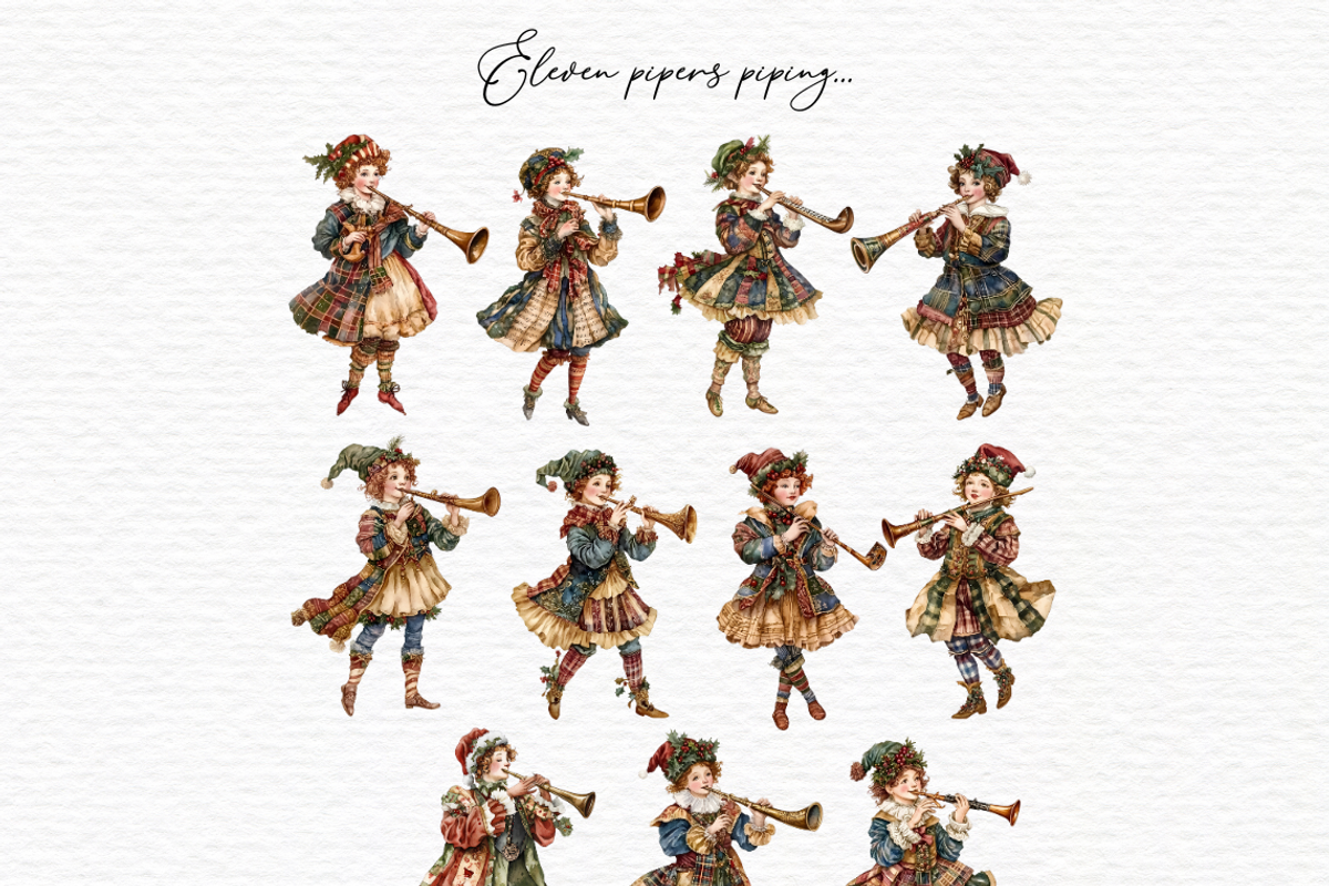12 days of Christmas clipart, a Seasonal Illustration by Invite to Clipart (Photo 7 of 10)