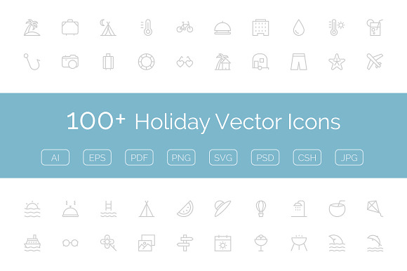100+ Holiday Vector Icons preview 3