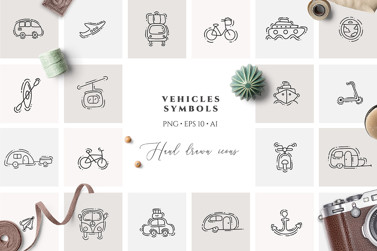 TRAVEL ICONS COLLECTION, an Outline Icon by Luna Dreams (Photo 4 of 8)
